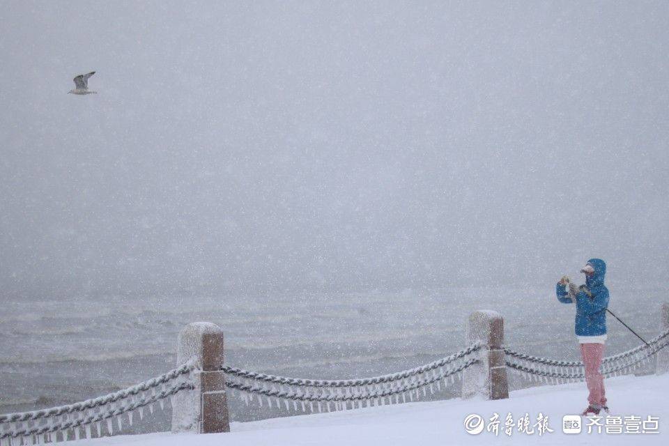 山东烟台暴风雪中的孤勇鲸魂，逆境与挑战并存